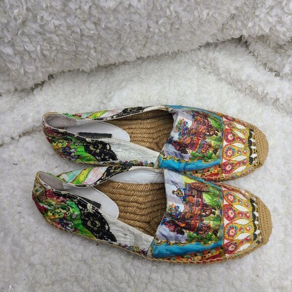 Dolce & Gabbana Multi Pattern Multi Color Brocade Canvas Espadrilles sz 39 - Picture 2 of 7